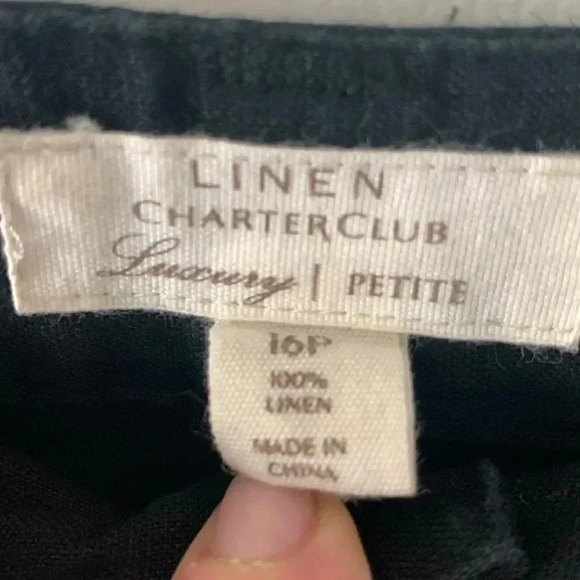 Charter club black linen crop pants size 16petite - Picture 2 of 6